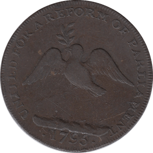 1795 London Corresponding Society Half Penny Token