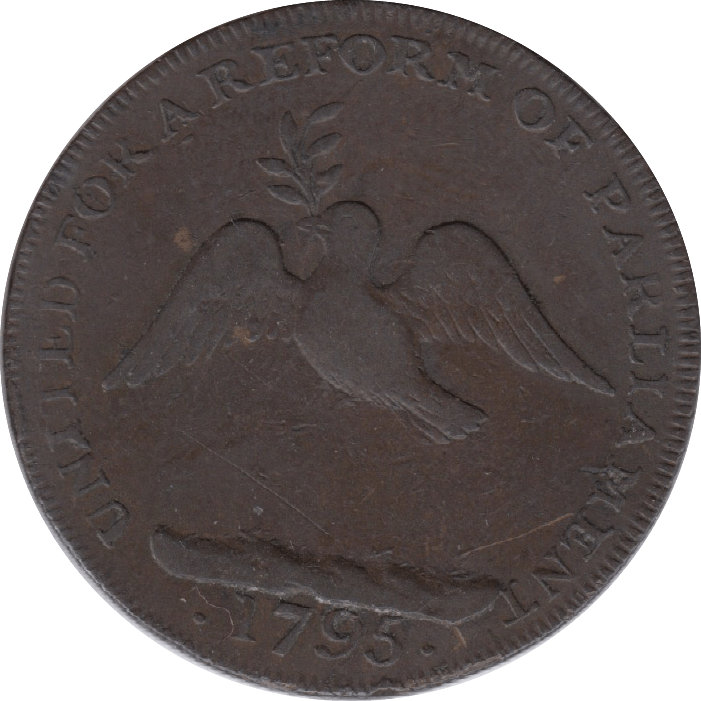1795 London Corresponding Society Half Penny Token