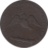 1795 London Corresponding Society Half Penny Token