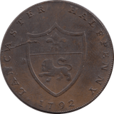 1792 John Duke Of Lancaster Halfpenny Token