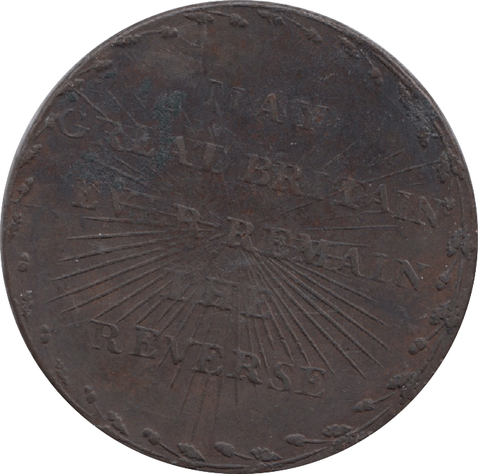1794 A Map Of France Half Penny Token