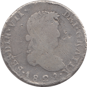 1821 SILVER MEXICO 2 ROULES