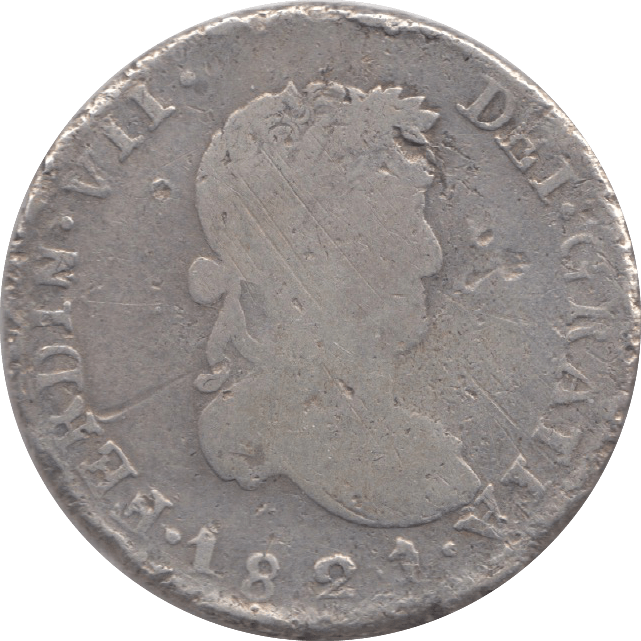 1821 SILVER MEXICO 2 ROULES