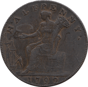 1792 LONDON & MIDDLESEX HALF PENNY TOKEN