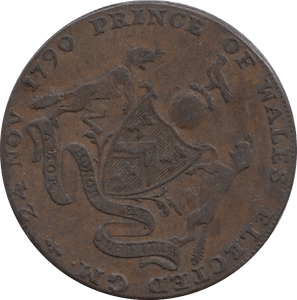 1790 Prince Of Wales Halfpenny Token