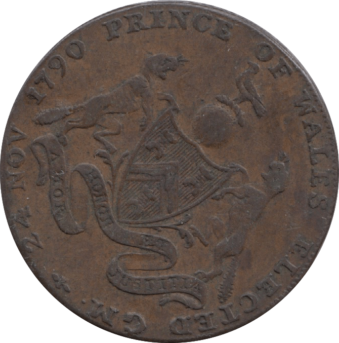 1790 Prince Of Wales Halfpenny Token