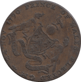 1790 Prince Of Wales Halfpenny Token