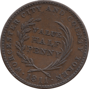 1811 Worcester Halfpenny Token