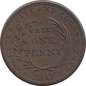 1811 Worcester City and County Penny Token