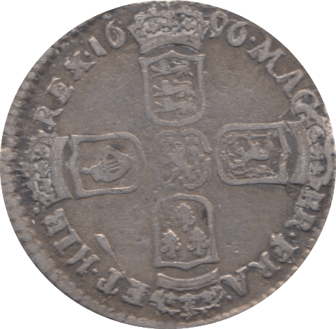 1696 SIXPENCE ( F ) 10