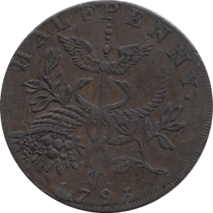 1793 Sir Isaac Newton Half Penny Token
