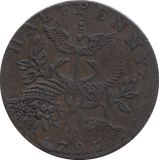 1793 Sir Isaac Newton Half Penny Token