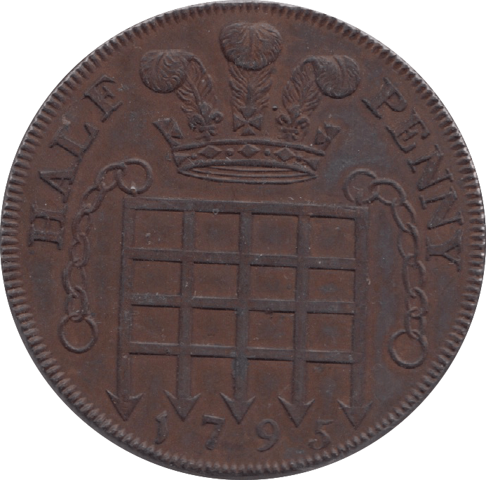1795 Princess Of Wales Half Penny Token