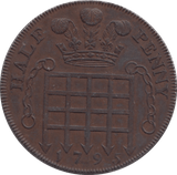 1795 Princess Of Wales Half Penny Token