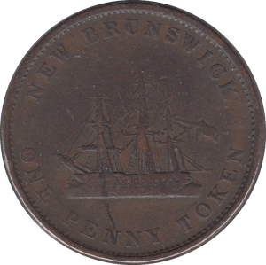 1843 PENNY TOKEN NEW BRUNSWICK - Token - Cambridgeshire Coins