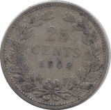 1804 SILVER 25 CENTS NETHERLANDS