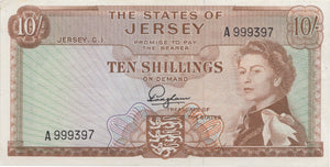 10 SHILLINGS JERSEY BANKNOTE REF 1507