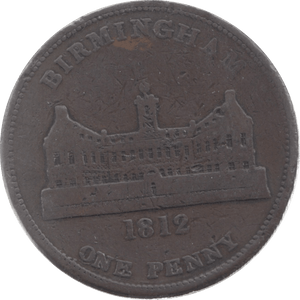 1812 PENNY TOKEN BIRMINGHAM PAYABLE AT WORKHOUSE TOKEN