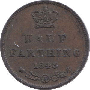 1843 HALF FARTHING ( AUNC ) 9 - Half Farthing - Cambridgeshire Coins