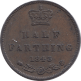 1843 HALF FARTHING ( AUNC ) 9 - Half Farthing - Cambridgeshire Coins