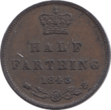 1843 HALF FARTHING ( AUNC ) 9 - Half Farthing - Cambridgeshire Coins