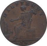 1791 HALFPENNY TOKEN WARWICKSHIRE REF A5