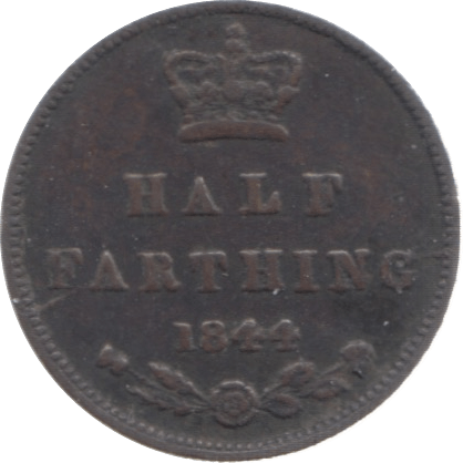 1844 HALF FARTHING ( FINE ) 3 - Half Farthing - Cambridgeshire Coins