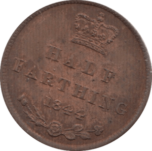 1844 ONE HALF FARTHING ( AUNC ) 4 - Half Farthing - Cambridgeshire Coins