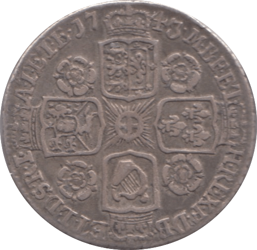 1743 SIXPENCE ( VF )