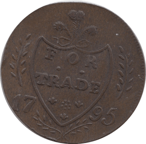 1795 HALFPENNY TOKEN CORK BUST ALEX CORNWELL TRADE SHIELD DH307 ( REF 185 )