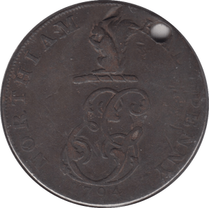 1794 HALF PENNY TOKEN NORTHIAM ( HOLED )