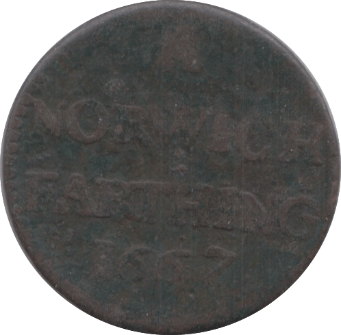 1667 FARTHING TOKEN NORWICH ( REF 270 )