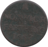 1667 FARTHING TOKEN NORWICH ( REF 270 )