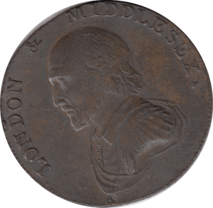 1792 LONDON & MIDDLESEX HALFPENNY TOKEN