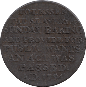 1795 Bakers Half Penny Token