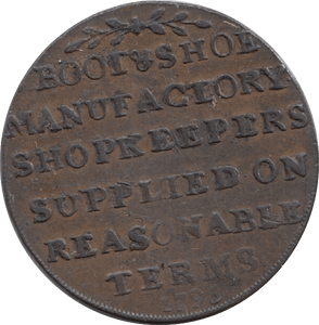 1790 BOOT AND SHOE MANUFACTORY HALFPENNY TOKEN
