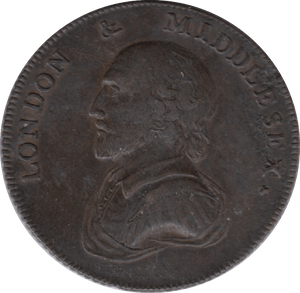 1792 LONDON & MIDDLESEX HALF PENNY TOKEN