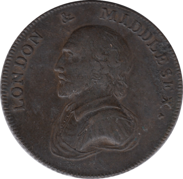 1792 LONDON & MIDDLESEX HALF PENNY TOKEN