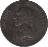 1792 LONDON & MIDDLESEX HALF PENNY TOKEN