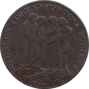 1795 London Corresponding Society Half Penny Token