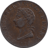1795 Brunswick Halfpenny Token