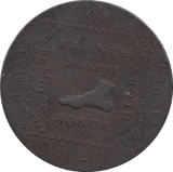 1794 A Map Of France Half Penny Token