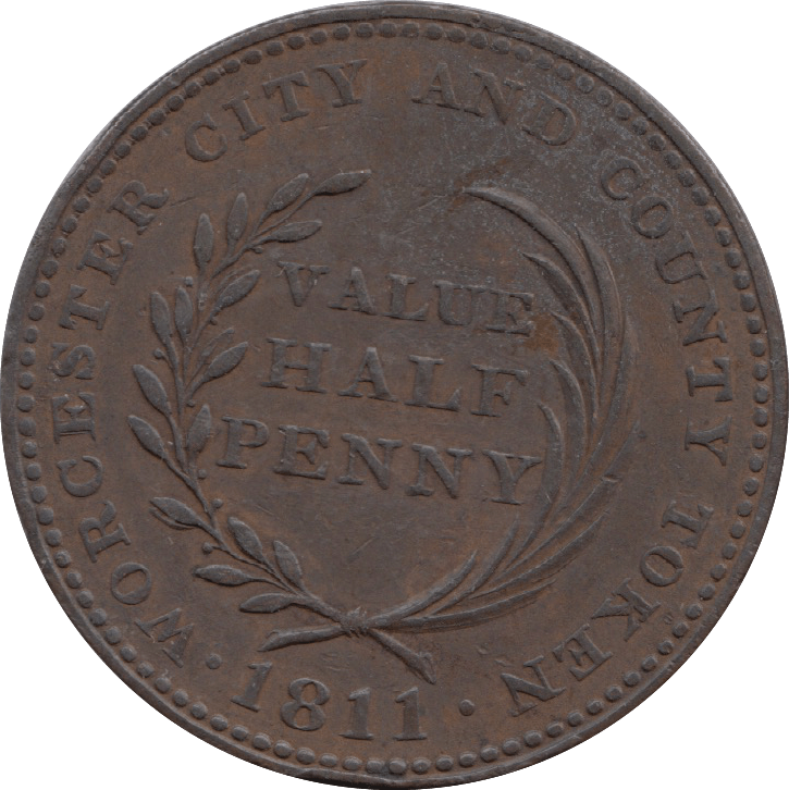 1811 Worcester City And County Halfpenny Token