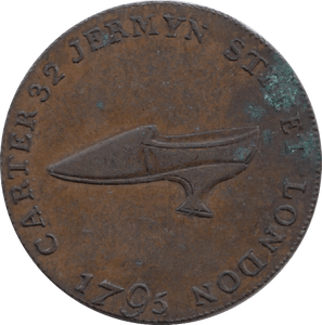 1795 Ladies Shoe Manufactory Half Penny Token
