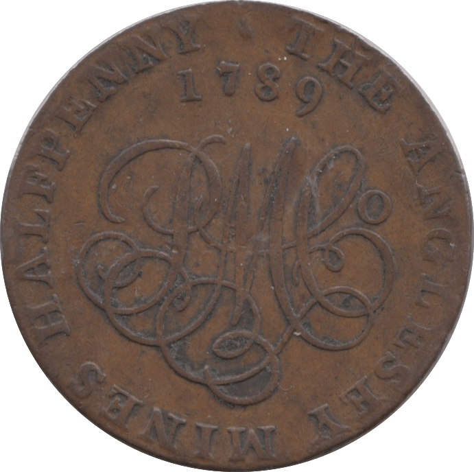 1789 HALFPENNY TOKEN ANGELSEY MINES PM CYPHER DRUID DH2376C ( REF 163 )