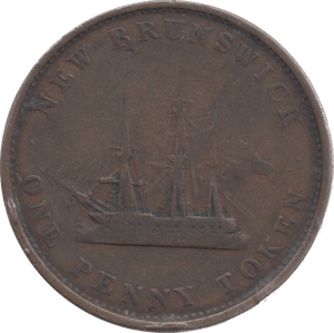 1843 NEW BRUNSWICK ONE PENNY TOKEN - Token - Cambridgeshire Coins