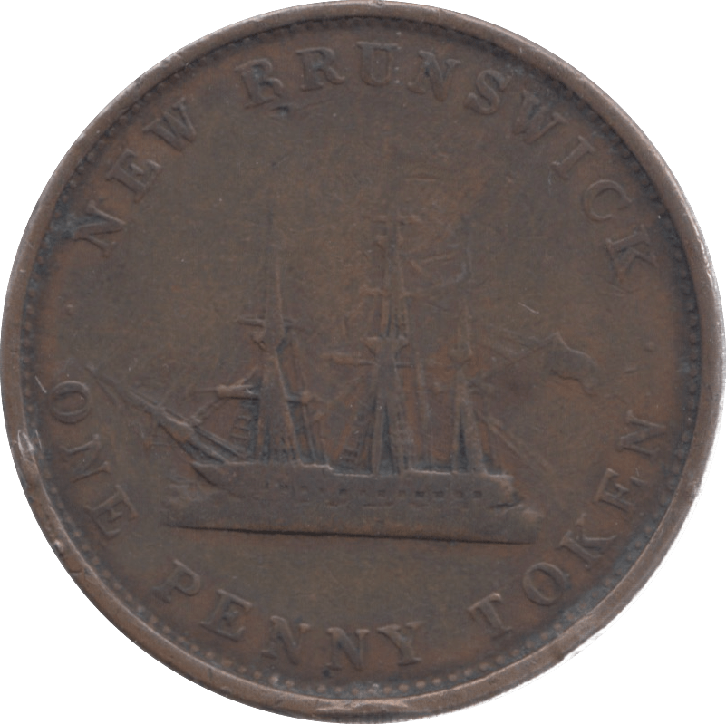 1843 NEW BRUNSWICK ONE PENNY TOKEN - Token - Cambridgeshire Coins