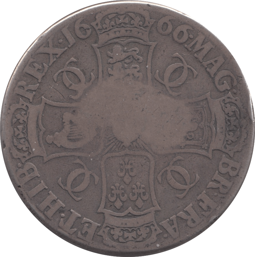 1666 CROWN ( FINE ) GREAT FIRE OF LONDON CHARLES II SECOND BUST XVIII