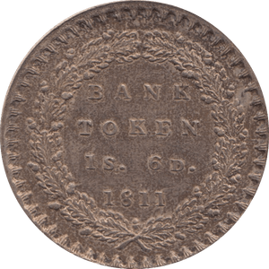 1811 SILVER BANK TOKEN ONE SHILLING AND SIXPENCE ( EF )
