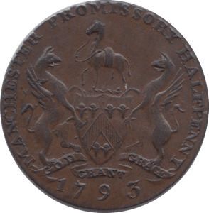 1793 HALFPENNY TOKEN MANCHESTER REF A13